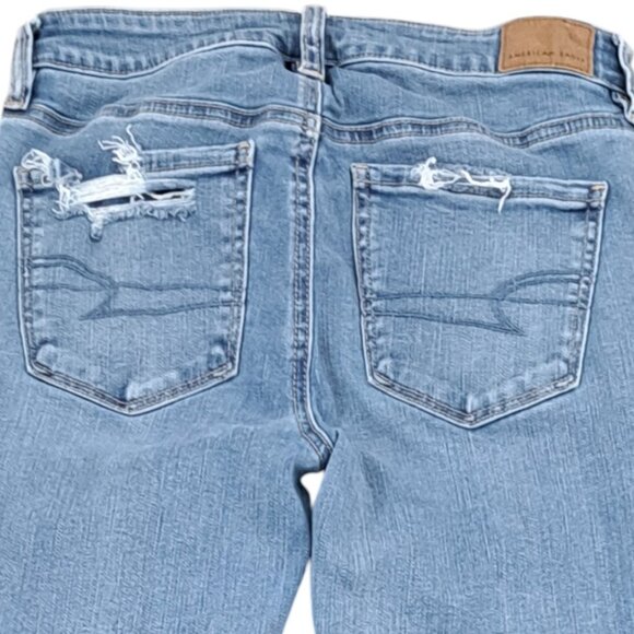 American Eagle Next Level Stretch High Rise Distressed  Jegging Size 4 - Picture 8 of 10